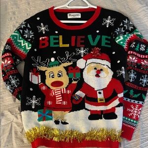 Festive Christmas Sweater - Black and Red